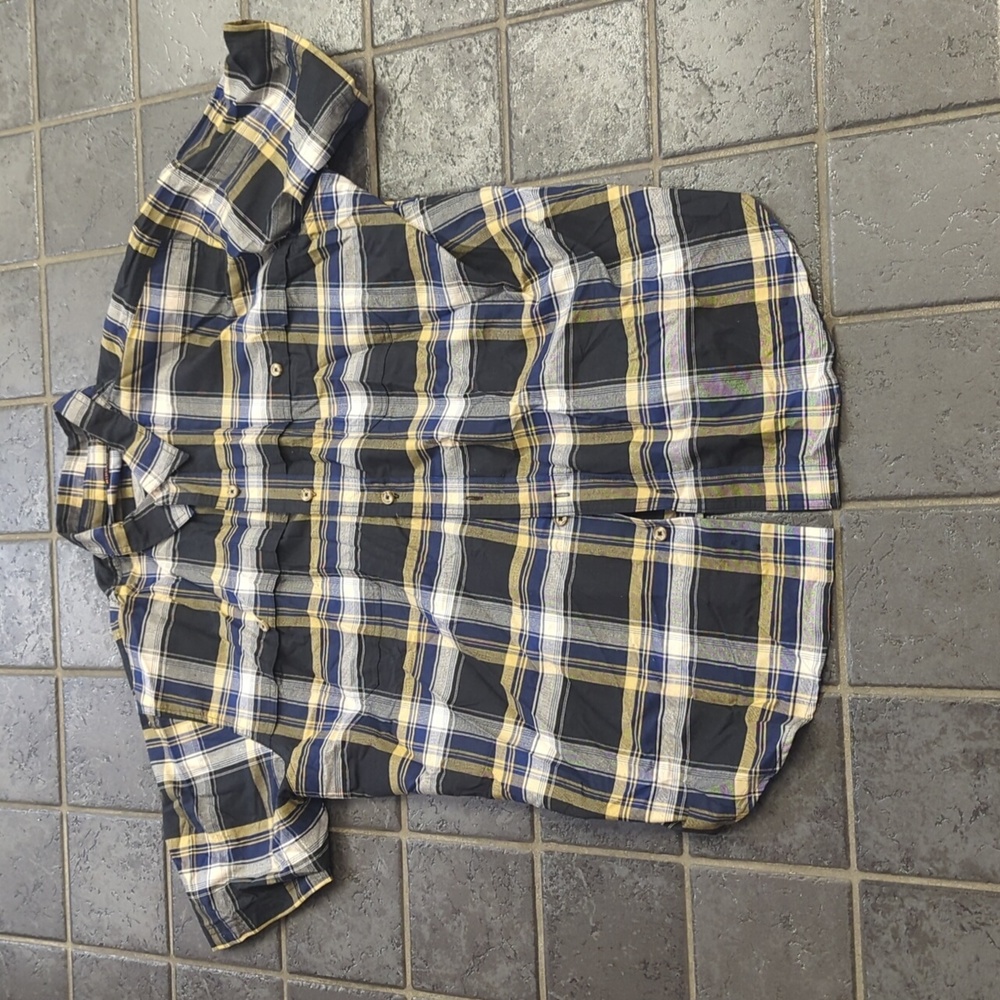 Men's 2xl ridgecut plaid short sleeve button down shirt